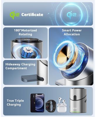 3-in-1 Charging Station for Apple Devices - Qi2 15W Wireless Charger for iPhone, Apple Watch, and AirPods