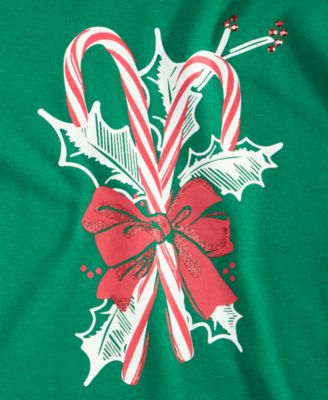 Petite Candy Cane Long-Sleeve Tee, Macy's Exclusive