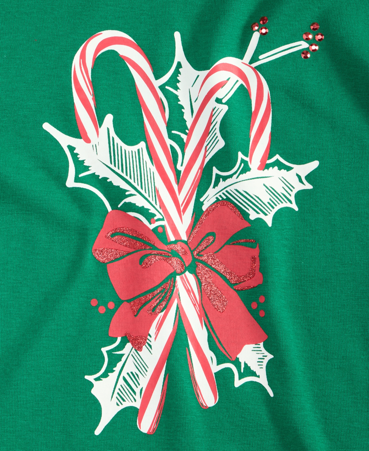 Holiday Lane Women's Candy Cane Graphic Top, Macy's Exclusive In Green