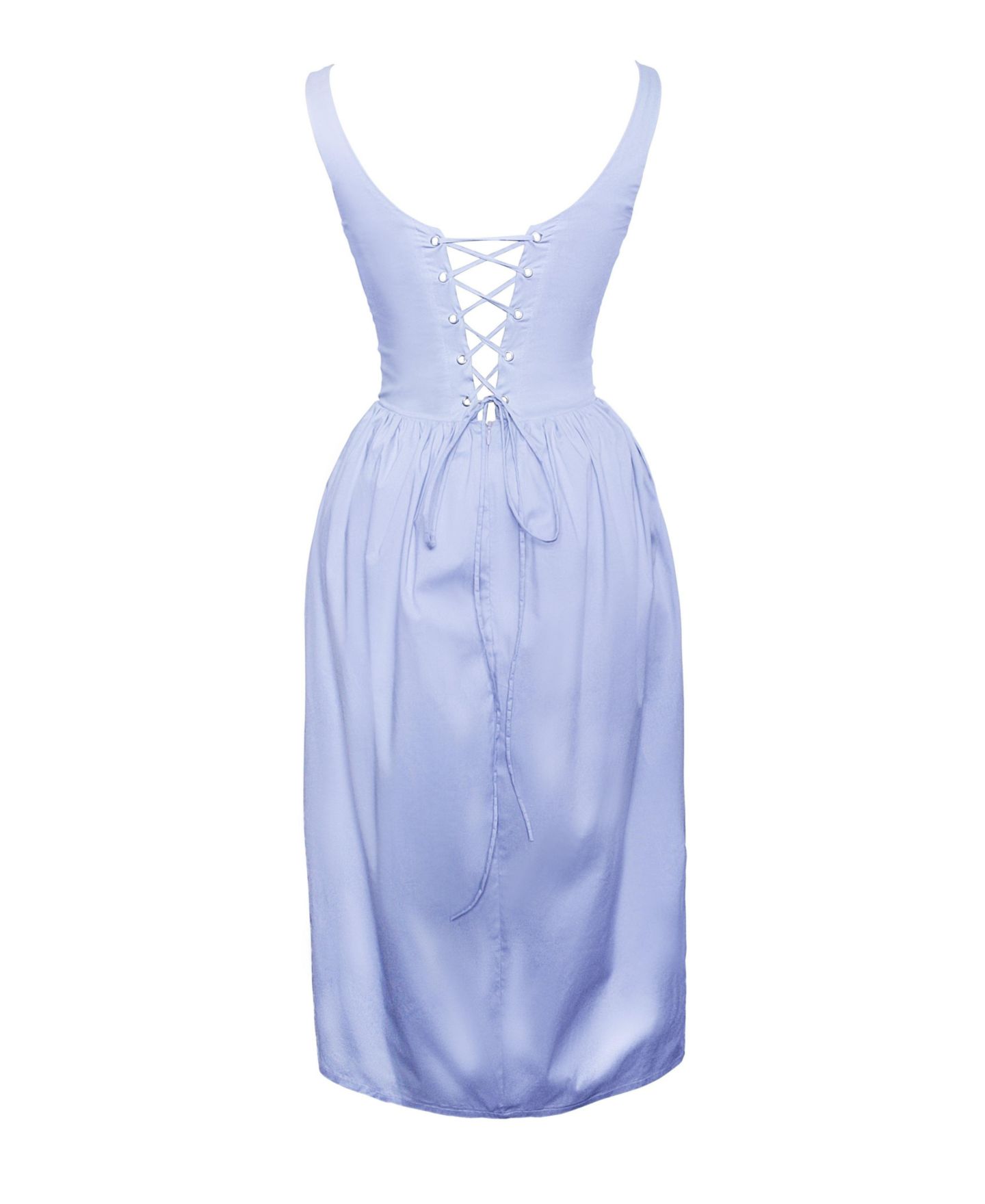 Женское платье Miss Circle Women Reina Blue Drop Waist Corset Midi, цвет: Синий — фото 4
