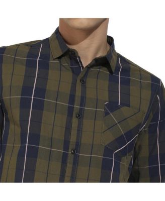 Men's Olive Green Tartan Plaid Shirt