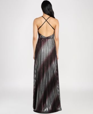 Juniors' Sleeveless V-Neck Long Dress