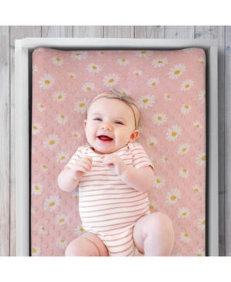 Changing Pad Cover for Baby Girls, Daisy Plush Minky