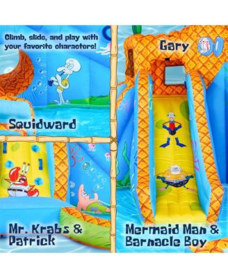 SpongeBob Deluxe Inflatable Water Slide with Climbing Wall, 2 Slides & Splash Pool