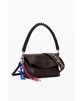 Women's Medium faux suede bag with 3D logo