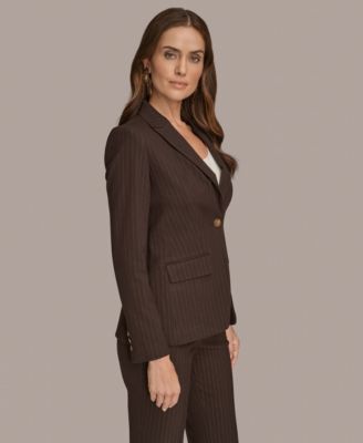 Women's Pinstripe One Button Blazer