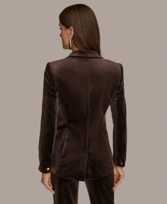 Women's Velvet One-Button Jacket