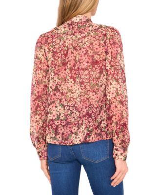 Women's Long Sleeve Open Collar Blouse