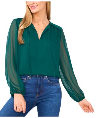 Women's Long Sleeve Ruffle Detail Top