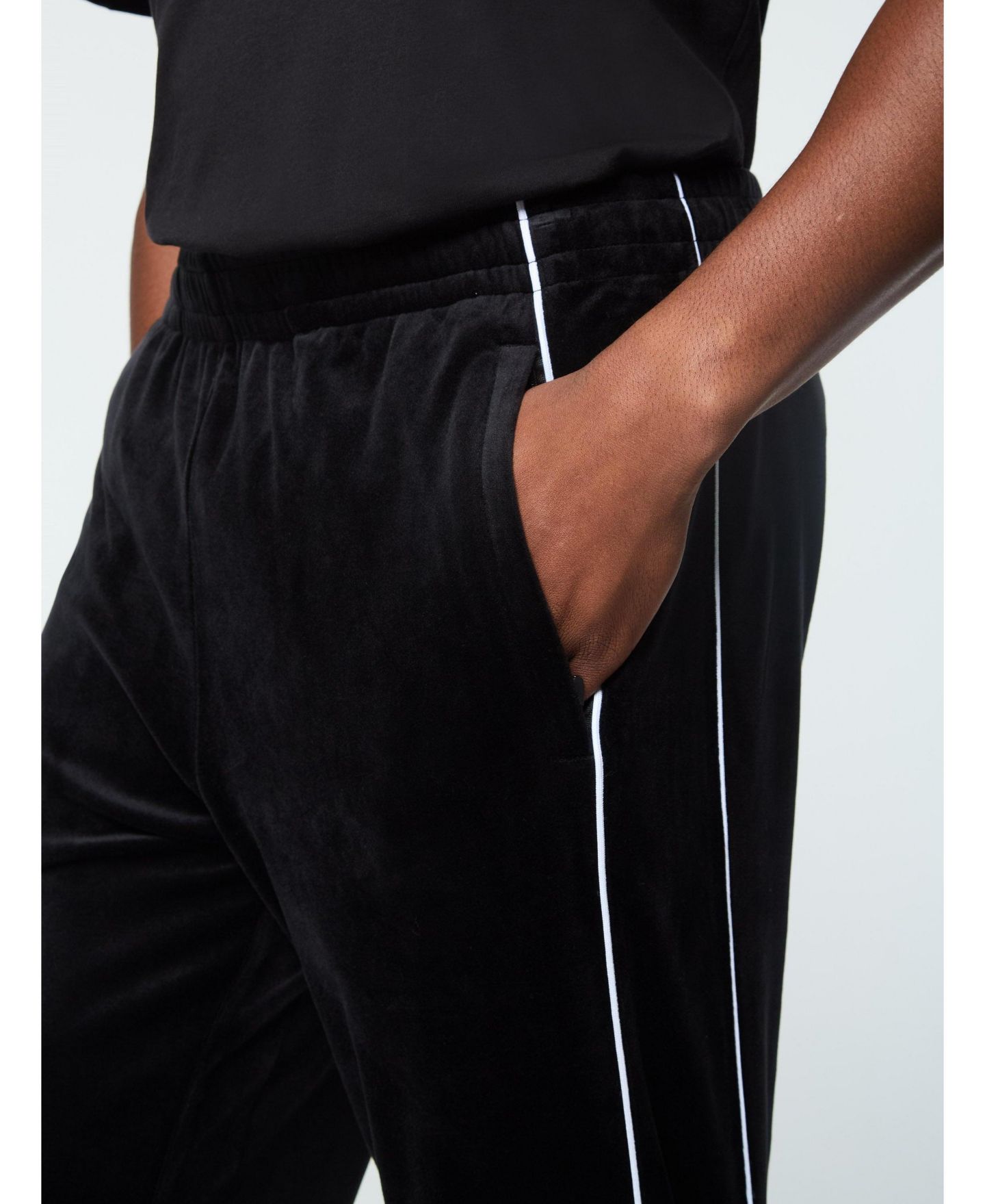 Мужские брюки Sergio Tacchini Big & Tall Lioni Velour Track Pant, цвет: Чёрный — фото 7