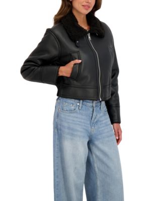 Women's Cropped Faux Shearling Jacket