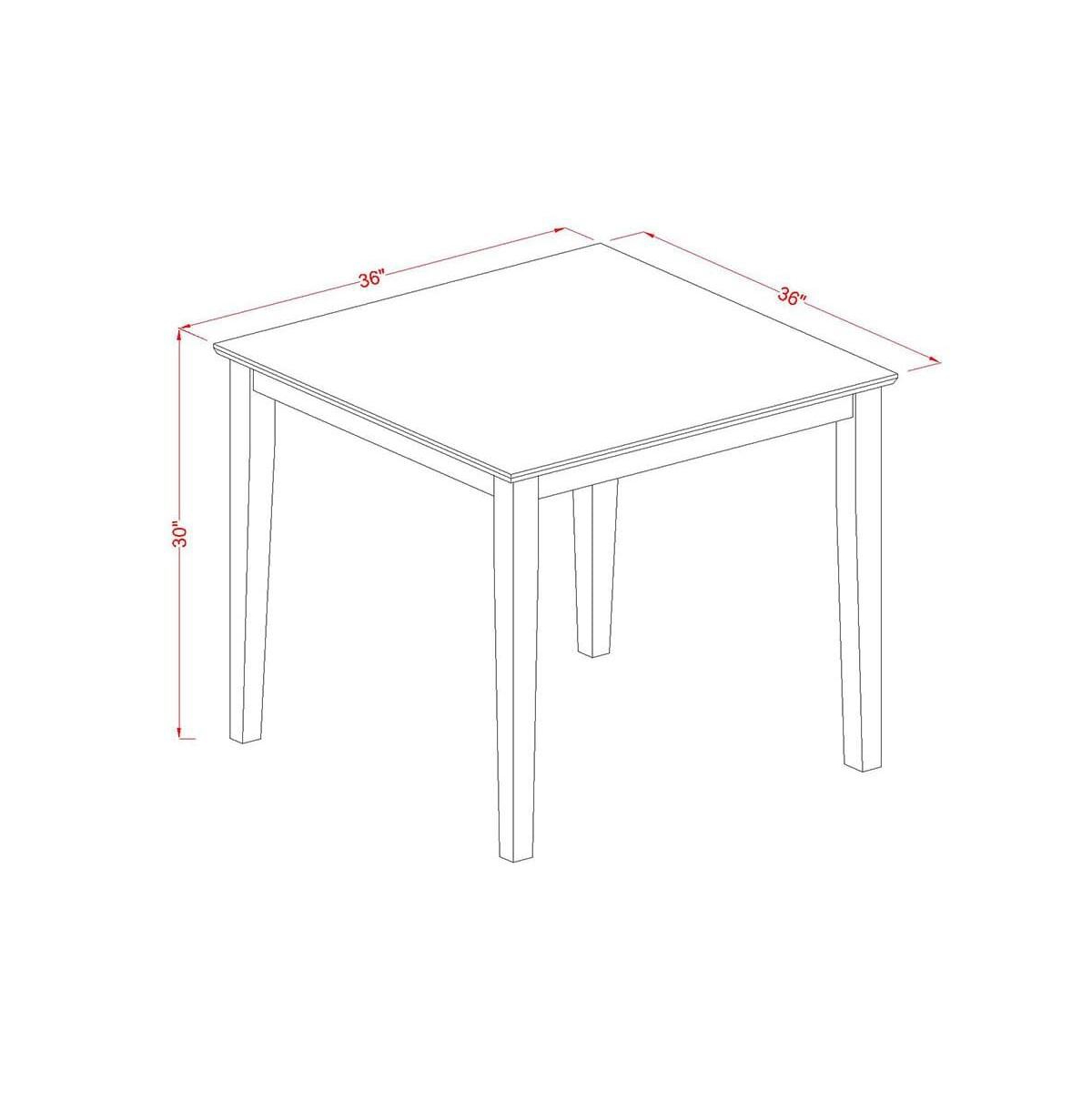 East West Furniture dining table set of 4 fantastic dining room chairs with Linen Fabric Baby Blue color and a lovely Square dining room table with Li