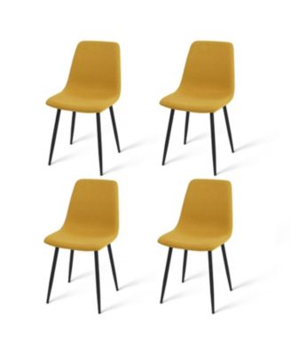 5 Piece Dining Set 47 Inch Rectangular Table Upholstered Chairs Compact Kitchen Table