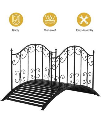 Sturdy Outdoor Rust-Proof Metal Arch Garden Bridge for Durable Landscaping