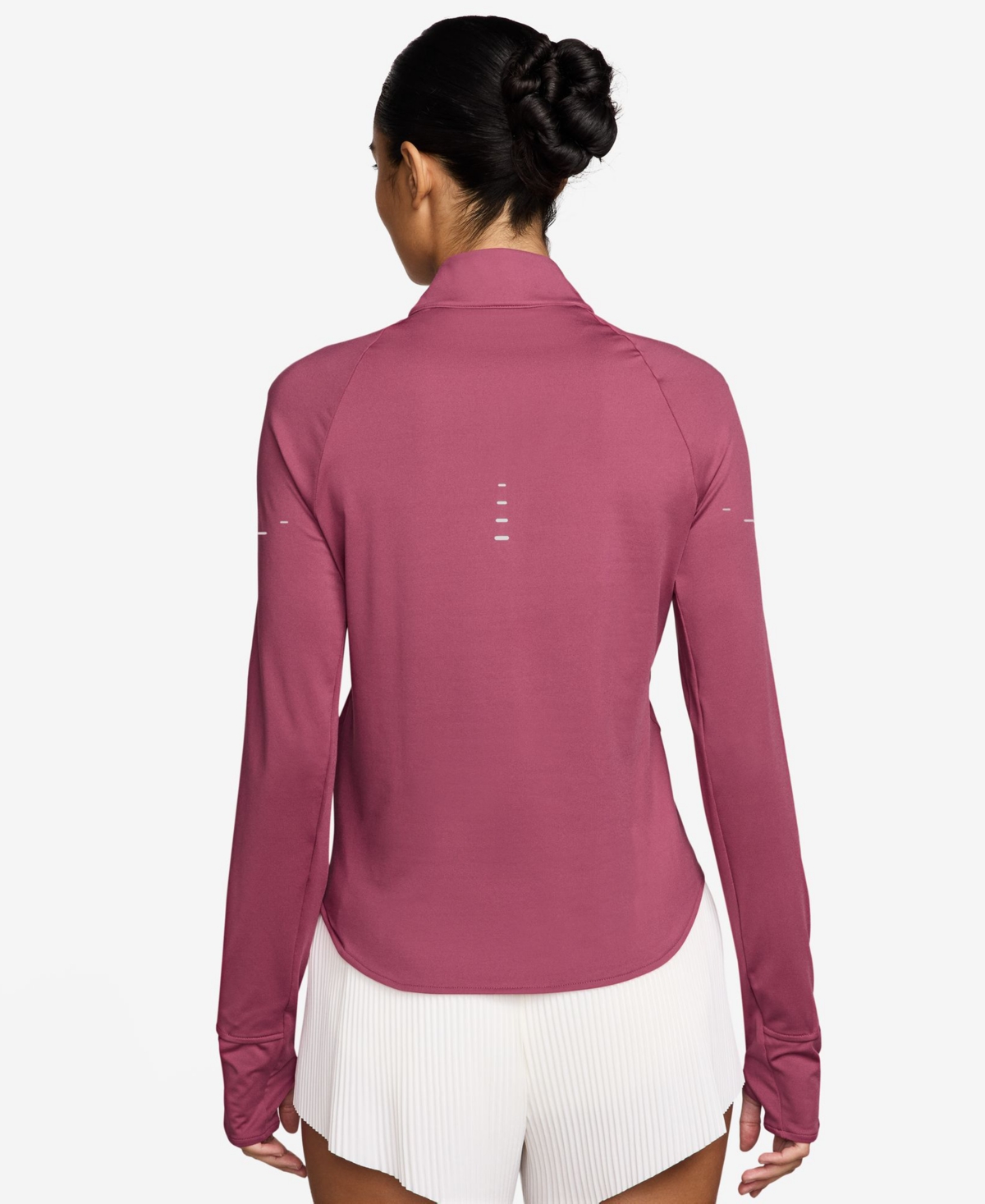 Nike Women's Swift Dri-fit Uv 1/4-zip Running Top In Pink