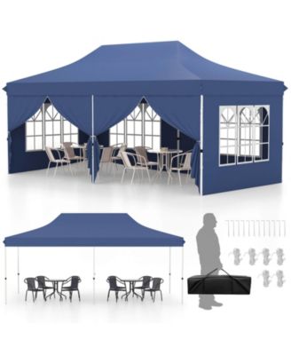 10 x 20FT Pop up Canopy Outdoor Canopy Tent with 6 Sidewalls Carrying Bag