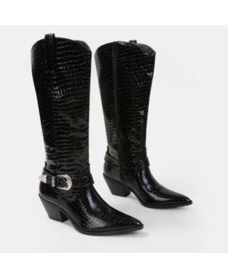Tristen Croco-Print Western Boots