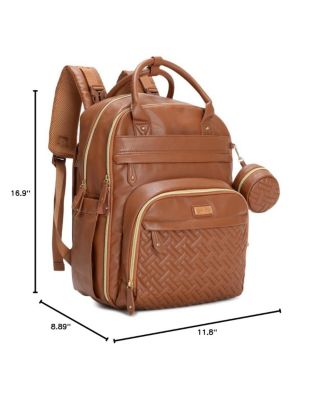 Kids Premium Faux Leather Diaper Bag Backpack Spacious & Stylish Nappy Organizer Midnight Blue