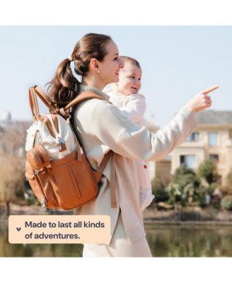 Kids Premium Faux Leather Diaper Bag Backpack Spacious