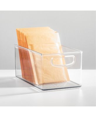 Plastic Storage Bins with Handles - Set of 2 - Clear