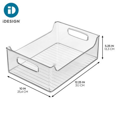 Plastic Stackable Pantry Bin with Handles, Clear, Made in USA
