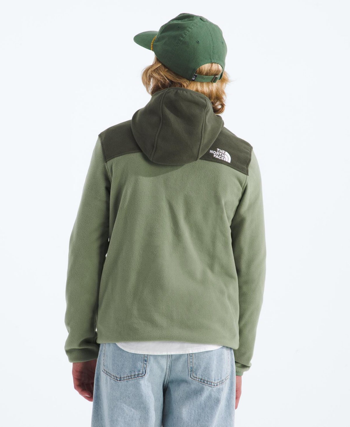 The North Face Big Boys Glacier Full Zip Hoodie In Green