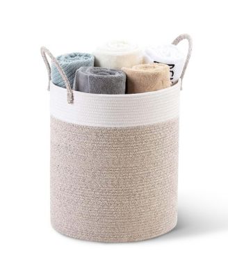 Large Laundry Hamper (15" x 19.7") - 2 Tone Tan