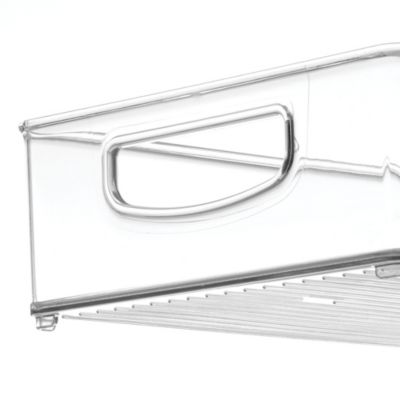 Plastic Stackable Pantry Bins with Handles, 6 Pack, Clear, Made in USA