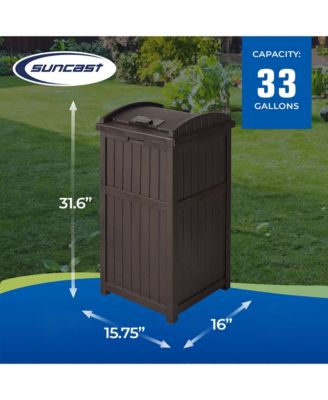 Trash Hideaway Outdoor 33 Gallon Garbage Waste Can Bin, Java (2 Pack)