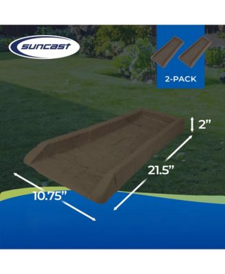 Outdoor Decorative Rain Gutter Downspout Splash Block, Java (2 Pack)