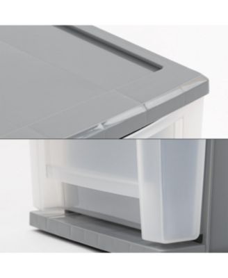 6.5 Quart Gray Stackable Drawer, 5 Pack