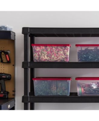 12 Qt. Plastic Holiday Storage Bins Containers with Lids, Clear - 4 Pack