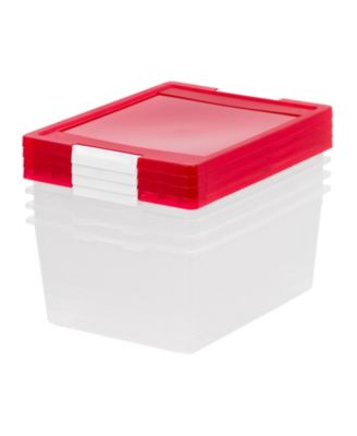 12 Qt. Plastic Holiday Storage Bins Containers with Lids, Clear - 4 Pack