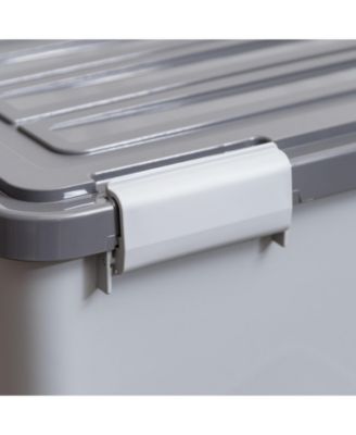 40lbs/32qt Dog Food Storage Container with 2 Cup Scoop, Gasket Seal Lid, Gray/Dark Gray