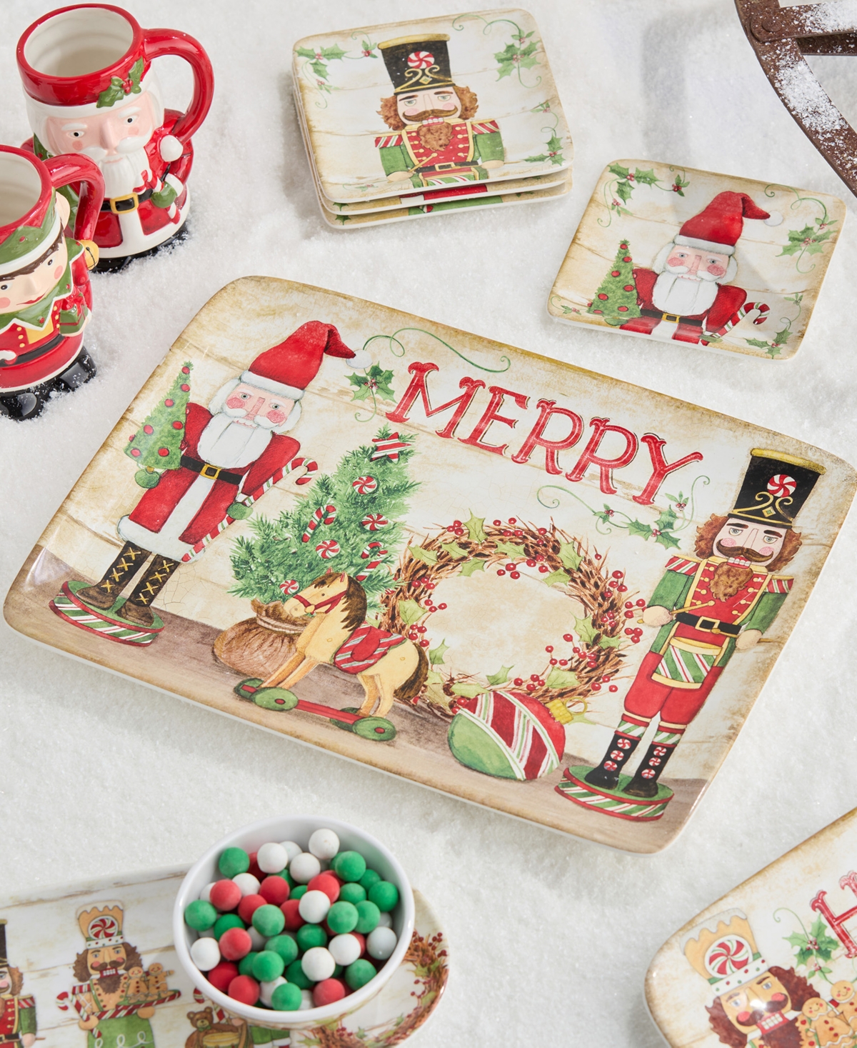 Certified International Nutcracker Parade Rectangular Platter In Multi