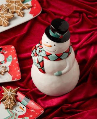 Christmas Whimsy Snowman 3-D Cookie Jar