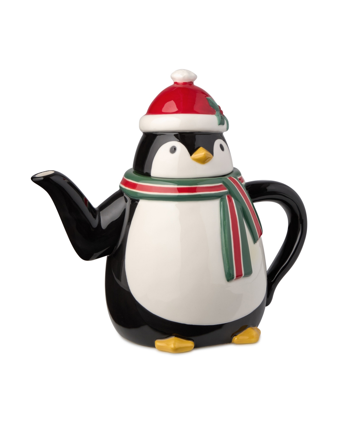 Certified International Christmas Whimsy Penguin 3-d Teapot In Multi