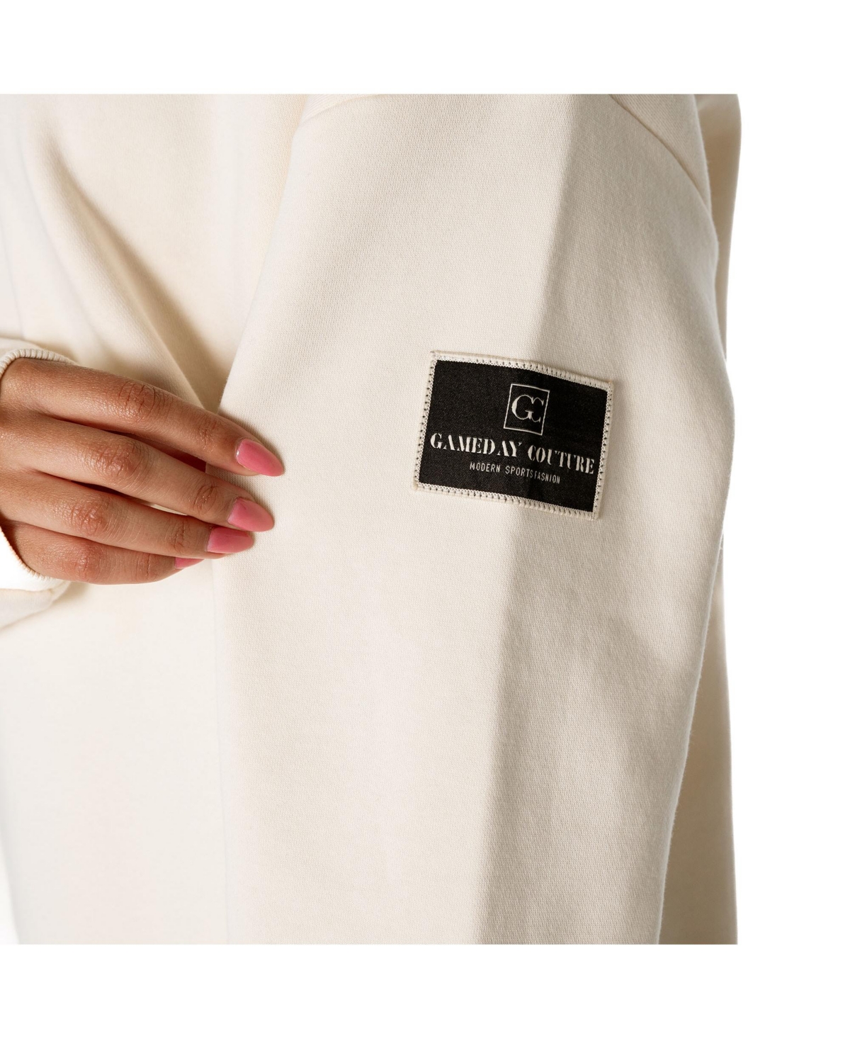 Gameday Couture Women's Cream New York Giants Premium Fleece Oversized Drop Shoulder Pullover Sweatshirt