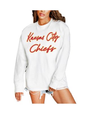 Gameday Couture - Women's White Kansas City Chiefs Classic Comeback Oversized Long Sleeve T-Shirt