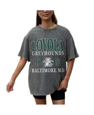 Women's Grey Loyola Greyhounds Oversized Snow Wash T-Shirt