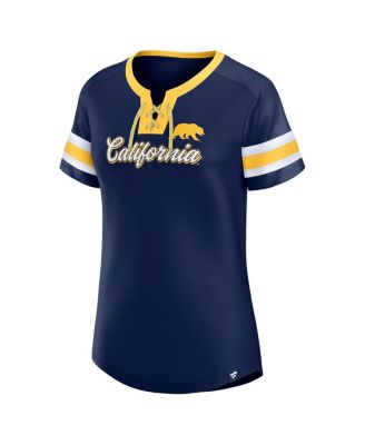Women's Navy Cal Bears Iconic Athena Lace-Up T-Shirt
