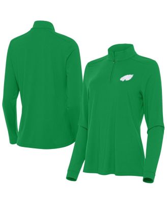 Antigua - Women's Kelly Green Philadelphia Eagles St. Patrick's Day Intent Quarter-Zip Performance Sweatshirt