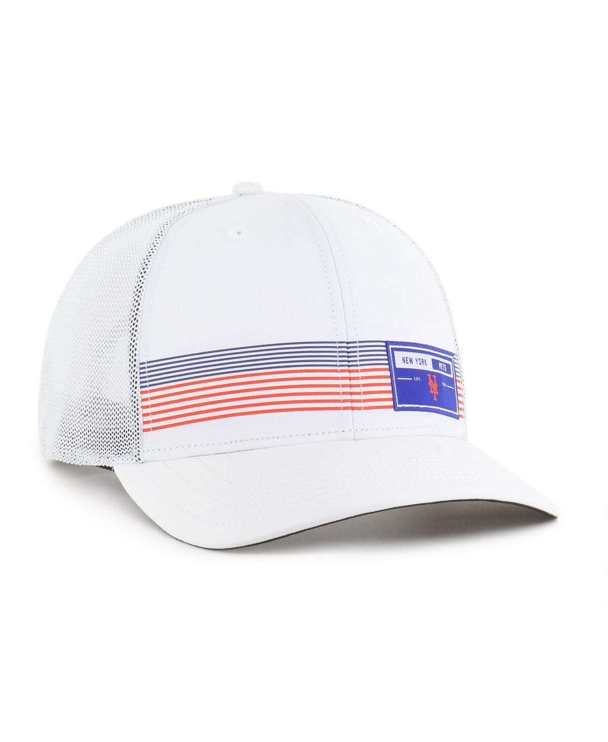 47 Brand Men's White New York Mets Rangefinder Brrr Trucker Adjustable Hat In White