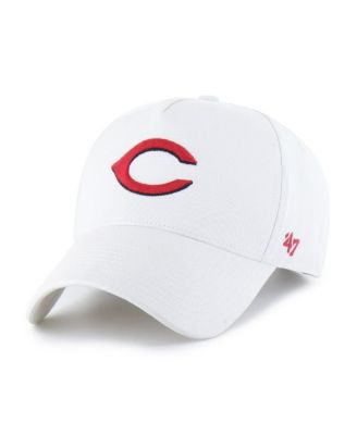 Men's White Cincinnati Reds Foundational Pinch Offside Adjustable Hat
