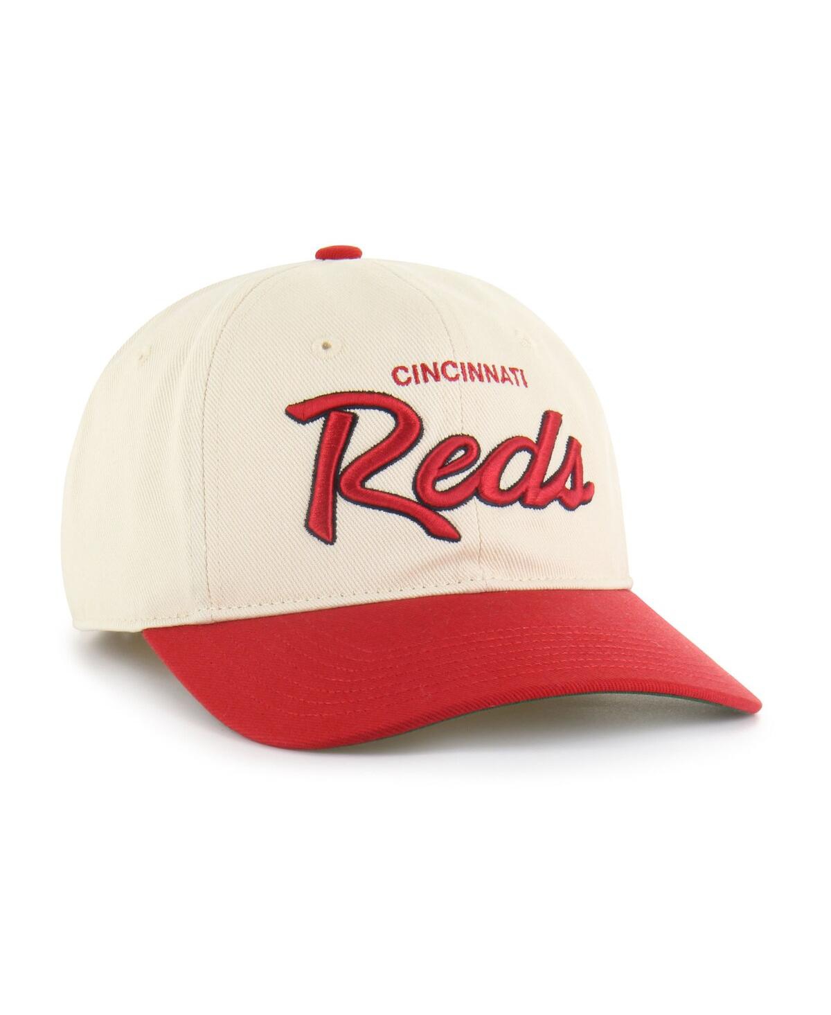47 Brand Men's Natural Cincinnati Reds Crosstown Franchise Fitted Hat In Red