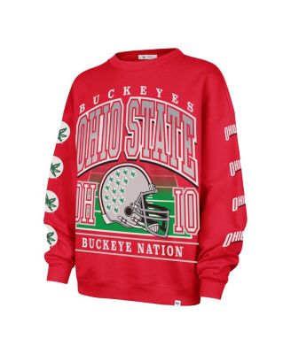 Women's Scarlet Ohio State Buckeyes Go Big Oversized Pullover Sweatshirt