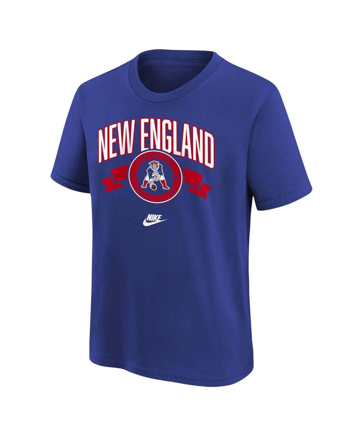 Nike Big Boys And Girls Royal New England Patriots Rewind Front Back Essential T-shirt In Green