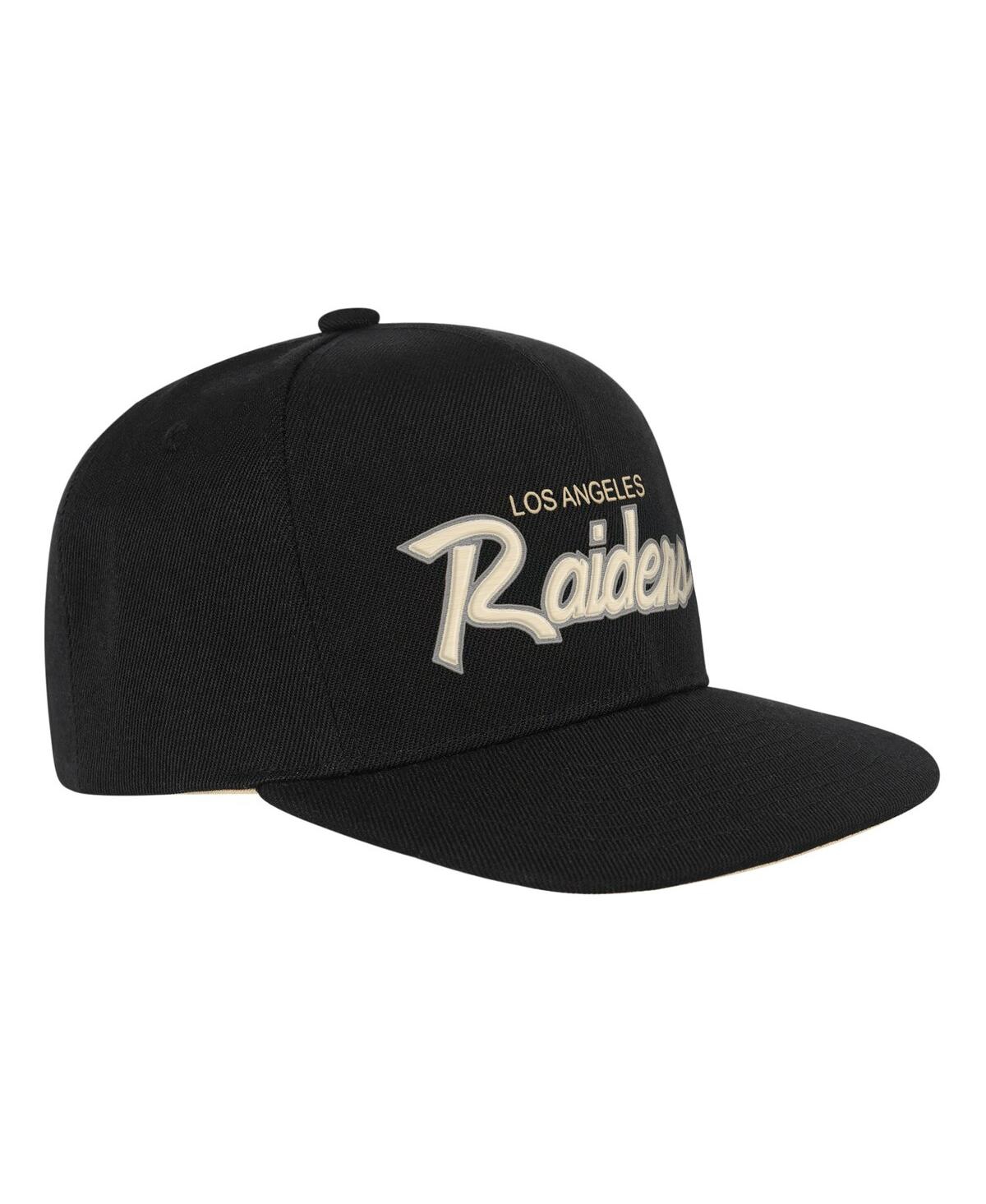 Mitchell & Ness Big Boys And Girls Black Las Vegas Raiders Cream Team Script Snapback Hat In Black