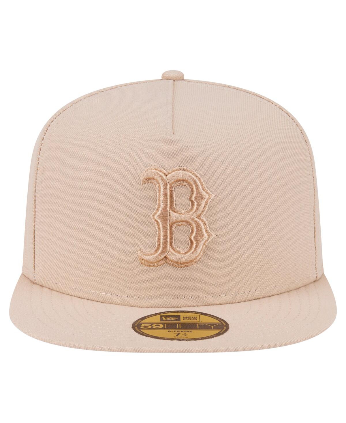 New Era Men's Light Beige Boston Red Sox Color Pack A-frame 59fifty Fitted Hat In Sand