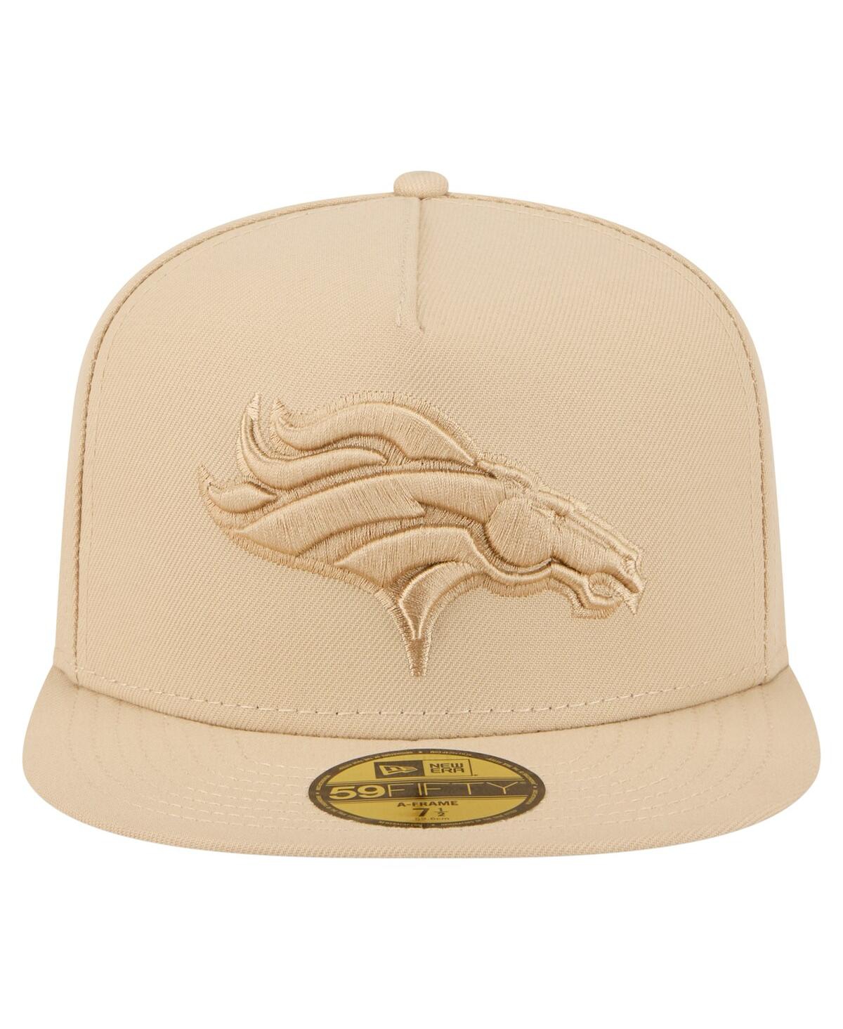 New Era Men's Light Beige Denver Broncos Color Pack A-frame 59fifty Fitted Hat In Sand